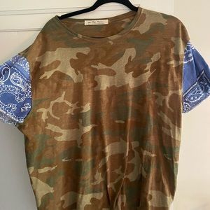 Oversized free people camo tshirt
